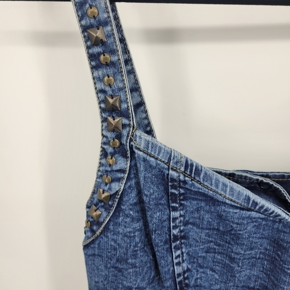 Angie denim dress with red and white star pattern bottom size m - Picture 8 of 12